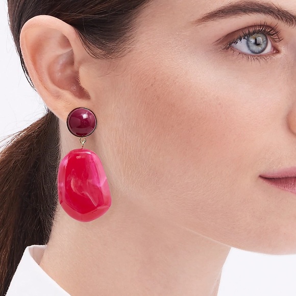NWT J.Crew Statement Stone Drop Earrings - Picture 4 of 4